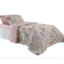 Edredom Casal BBC Textil Malha 210x240cm Unicornio Rosa - 49