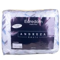 Edredom Casal Dupla Face Microfibra Plus Faixas Geométricas Andreza Azul