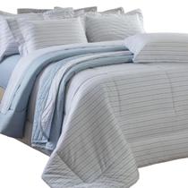 Edredom Casal Kacyumara Vintage 200 Fios Azul Kastell - 4069