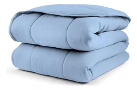 Edredom Casal Malha 100% Algodão Liso Dupla Face Com Viés