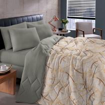 Edredom Casal Malha Mescla Penteada 1,80 x 2,20m