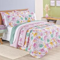 Edredom Casal Padrão Amore Estampado 200 Fios 100% Algodão 3 Peças Edredom Casal Padrão Amore Estampado 200 Fios 100% Algodão 3 Peças