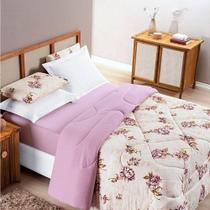 Edredom Casal Padrão Dupla Face Quality Malha 100% Algodão 1 Peça Rose