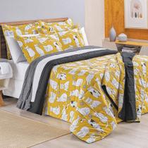 Edredom Casal Padrão New Cats Estampado 200 Fios 100% Algodão 3 Peças Edredom Casal Padrão New Cats Estampado 200 Fios 100% Algodão 3 Peças