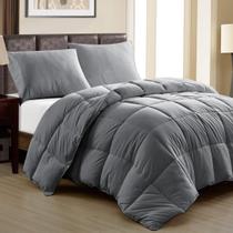 Edredom Casal Plumage Toque de Plumas Chumbo