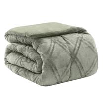 Edredom casal plush airbloom classic - geometric verde