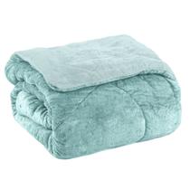 Edredom casal plush bicolor - azul 144809/125206