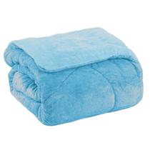Edredom casal plush bicolor - azul 164520 / 144514
