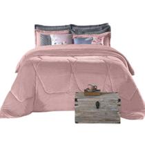 Edredom Casal Plush Inove Liso - Hedrons Cinza Cromo Edredom Casal Plush Inove Liso - Hedrons Cinza Cromo