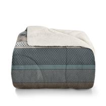 Edredom Casal Plush Sherpa Coberdrom D Face Estampado Bristol