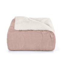 Edredom Casal Plush Sherpa Hedrons Liso