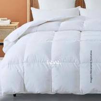 Edredom Casal Queen Cobertor Cama Premium com Toque de Plumas Frio Quente Inverno Barato BRANCO E CINZA