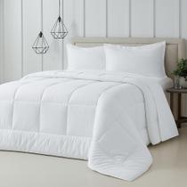 Edredom Casal Queen Cobertor Cama Premium com Toque de Plumas Frio Quente Inverno Barato BRANCO E CINZA