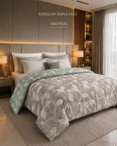 Edredom Casal Queen Dupla Face 400 Fios Estampas Floral e Geométricas Macio Luxuoso Edredom Casal Queen Dupla Face 400 Fios Estampas Floral e Geométricas Macio Luxuoso