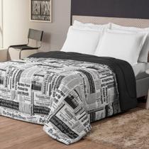 Edredom Casal Queen Estampado Jornal Percal 180 Fios - 1 Peça Edredom Casal Queen Estampado Jornal Percal 180 Fios - 1 Peça