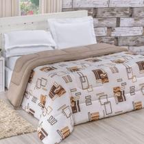 Edredom Casal Queen Quality Estampado Dupla Face 100% Algodão Fio Penteado 1 Peça - Avelã Edredom Casal Queen Quality Estampado Dupla Face 100% Algodão Fio Penteado 1 Peça - Avelã