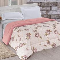 Edredom Casal Queen Quality Estampado Dupla Face 100% Algodão Fio Penteado 1 Peça - Rosê Edredom Casal Queen Quality Estampado Dupla Face 100% Algodão Fio Penteado 1 Peça - Rosê