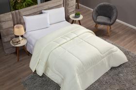 Edredom Casal Queen Tecido 400 Fios Percal Dupla Face Palha