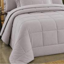 Edredom Casal Soufflé Toque Acetinado Cinza Grife 220x250 Edredom Casal Soufflé Toque Acetinado Cinza Grife 220x250