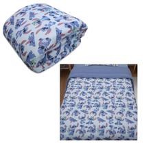 Edredom Casal Stitch e Xepa Disney Dupla Face 2,00x2,20m Edredom Casal Stitch e Xepa Disney Dupla Face 2,00x2,20m