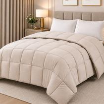 Edredom Casal Toque de Pluma 220 x 240 cm Ecopluma Camesa Bege Premium - Edredom Casal Toque de Pluma 220 x 240 cm Ecopluma Camesa Bege Premium -
