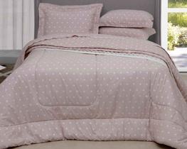 Edredom Casal Vida Bela Vintage Poá Rosa Malve Kacyumara Edredom Casal Vida Bela Vintage Poá Rosa Malve Kacyumara