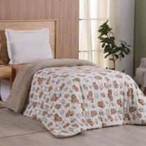 Edredom Coberdrom Em Malha Solteiro Capivara - 100% Algodão