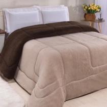Edredom Coberdrom Fenix Solteiro Sherpa e Manta - Rosê - Tabaco