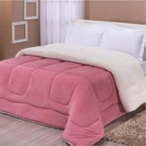 Edredom Coberdrom Pryme Solteiro Sherpa E Manta - Rosa Edredom Coberdrom Pryme Solteiro Sherpa E Manta - Rosa