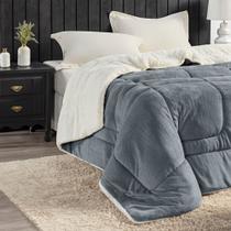 Edredom Coberdrom Queen Manta & Sherpa - Premium - 2,40m x 2,20m - Manta Siliconada - Quente e Macio