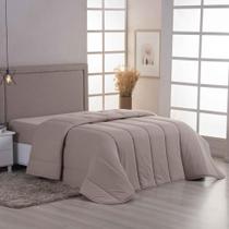 Edredom Coberdrom Sereno Solteiro Em Malha Cáqui 100%