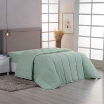 Edredom Coberdrom Sereno Solteiro Em Malha Verde 100%