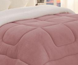 Edredom Coberdrom Solteiro Sherpa Com Soft Flanelado