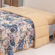 Edredom Coberdrom Sonho Bom Queen Em Malha Mostarda 100%