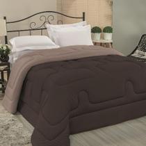 Edredom Cobertor Foster Queen Malha Algodão Fio Penteado Pesado Grosso - Marrom e Chocolate