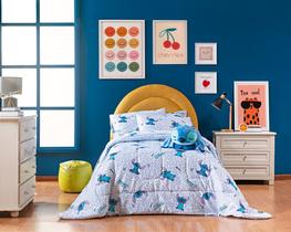 Edredom Cobertor Infantil Disney - Solteiro Dupla Face - Stith/Mickey/Minnie