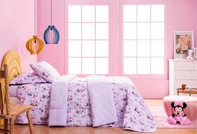 Edredom Cobertor Infantil Disney - Solteiro Dupla Face - Stith/Mickey/Minnie