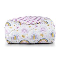 Edredom Cobertor Lutti Solteiro Infantil Dupla Face 200 Fios Rainbow Arcos Íris Rosa Edredom Cobertor Lutti Solteiro Infantil Dupla Face 200 Fios Rainbow Arcos Íris Rosa
