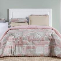 Edredom Cobertor Maris Super King Percalle 200 Fios Estampado Quadri Rosê
