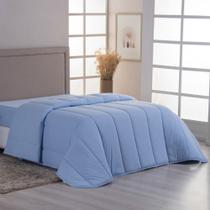 Edredom Cobertor Sonnet King Malha Lisa Dupla Face 100% Algodão - Azul Claro