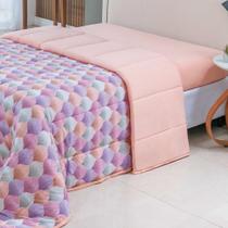 Edredom Cobertor Sonnet Queen Malha Estampada Dupla Face