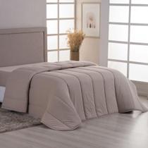 Edredom Cobertor Sonnet Queen Malha Lisa Dupla Face 100% Algodão - Bege