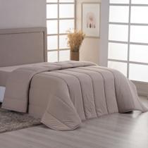 Edredom Cobertor Sonnet Solteiro Malha Lisa Dupla Face 100% Algodão - Bege