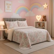 Edredom com Sherpa ESTAMPADO Avulso 2,40m x 2,20m Conforto e Qualidade Rosas Edredom com Sherpa ESTAMPADO Avulso 2,40m x 2,20m Conforto e Qualidade Rosas