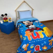 Edredom Com Sherpa Solteiro Estampado Mickey 1,50 M X 2,20M Edredom Com Sherpa Solteiro Estampado Mickey 1,50 M X 2,20M