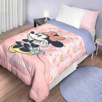 Edredom com Sherpa Solteiro Estampado Minnie 1,50 m x 2,20 m