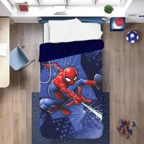 Edredom Com Sherpa Solteiro Estampado Spider Man 1,50X2,20M Edredom Com Sherpa Solteiro Estampado Spider Man 1,50X2,20M