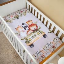 Edredom de bebê microfibra para berço americano - zoo