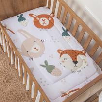 Edredom de Berço Bichinhos Florest Bege Dupla Face