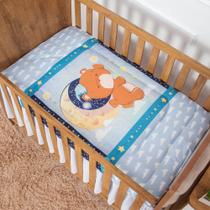 Edredom de Berço Estampado Urso Soninho Azul
